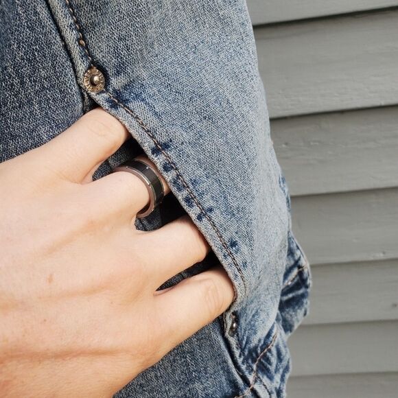 Vintage 90s y2k Silver Jeans Blue Jean Acid Wash Denim Blazer Jacket Woman's Md - Picture 6 of 9